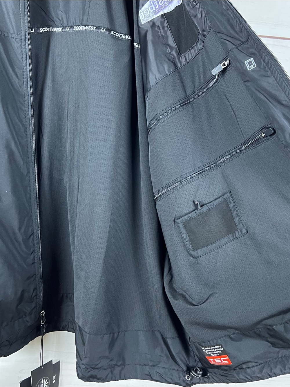 Mens Black SCOTTeVEST Pack Windbreaker Jacket Size 3XL - 19 Pockets New w/ Tags - Picture 4 of 10